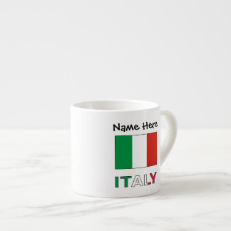 Taza De Espresso Nombre Tricolor Moderno Bandiera Italiana 
