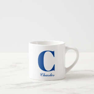 Taza De Espresso Nombre y inicial personalizados