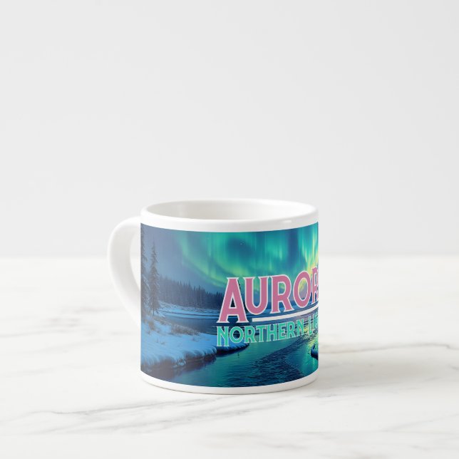 Taza De Espresso Northern Lights Aurora Borealis (Izquierda)