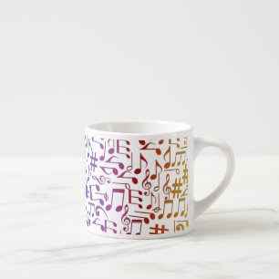 Taza De Espresso Notas musicales coloridas bailando Música Amantes