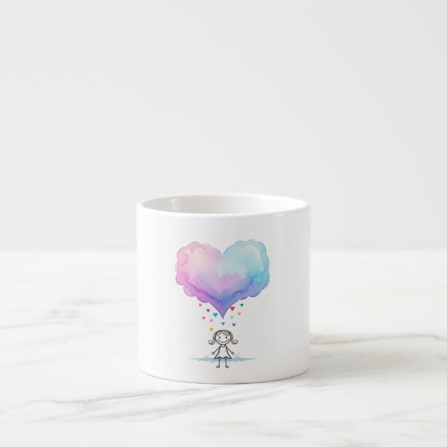 Taza De Espresso Nube de amor de Natasha Us (Frente)