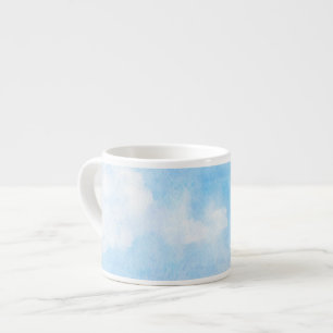 Taza De Espresso Nubes de la acuarela y fondo del cielo