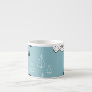 Taza De Espresso Nubes geométricas y lluvias, patrón ininterrumpido