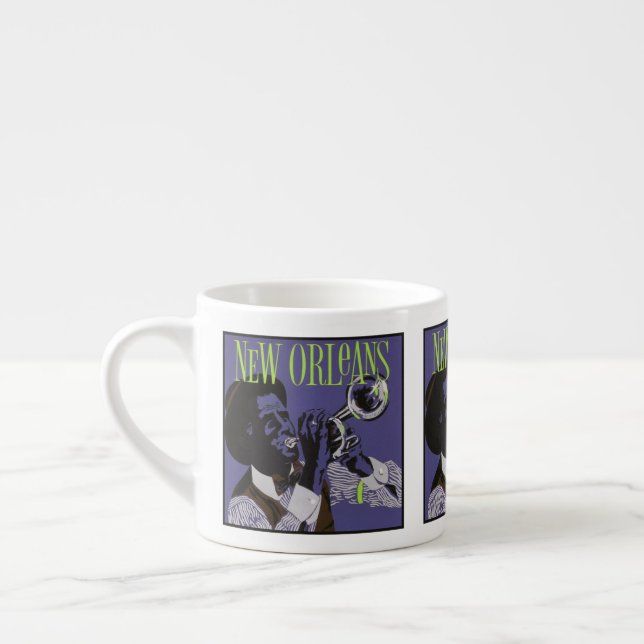 Taza De Espresso Nueva Orleans Música espresso mug (Izquierda)