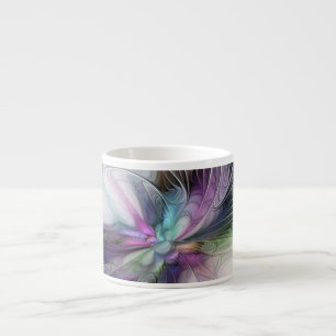 Taza De Espresso Nueva vida, colorida abstracción de fantasía artís