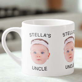 Taza De Espresso Nuevo Tío Gift Mug, Personalizado Baby Face Photo 