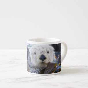 Taza De Espresso Nutria marina envuelta en kelp