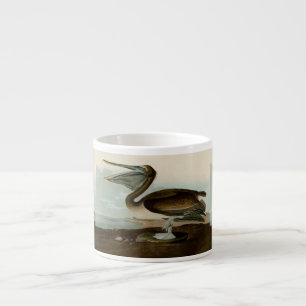 Taza De Espresso Obra de arte de pelícano marrón de John James Audu