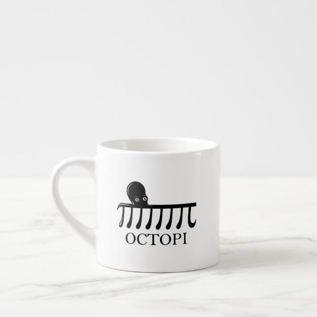 Taza De Espresso Octopi - Graciosa Matemática del pulpo Pi (Izquierda)