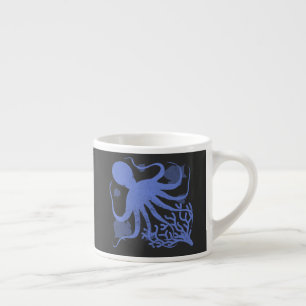 Taza De Espresso Octopus (fondo oscuro)