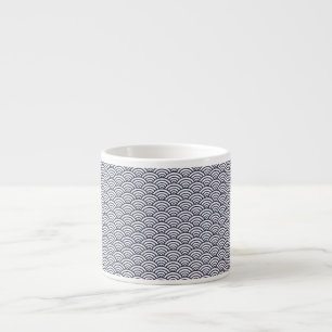 Taza De Espresso Olas Azules Japonesas Seigaiha Mar