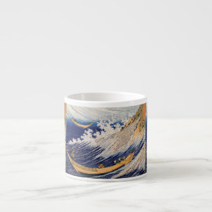 Taza De Espresso Olas del Océano de Hokusai Barcos Marítimos