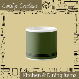 Taza De Espresso Olivo verde contemporáneo con franjas Espresso Mug