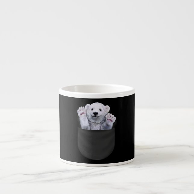 Taza De Espresso Onda De Oso Polar Cubierto Del Lover Del Oso De Bo (Frente)