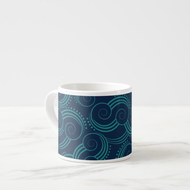 Taza De Espresso Ondas oceánicas de Swirly (Izquierda)