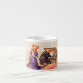 Taza De Espresso Ópera y Expresso - cerdo antropomorfo del canto