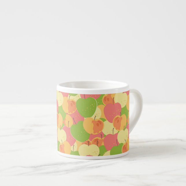 Taza De Espresso Ornamento con las manzanas (Derecha)