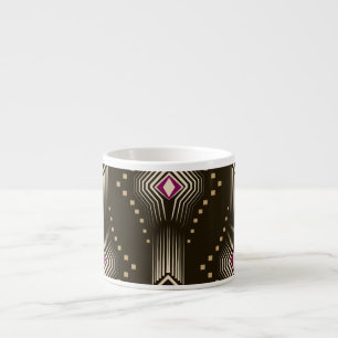 Taza De Espresso Ornamento geométrico del Art Deco Antiguo