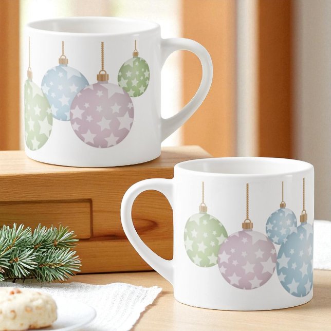 Taza De Espresso Ornamentos navideños pastorales modernos con estre (same design around the entire espresso cup)