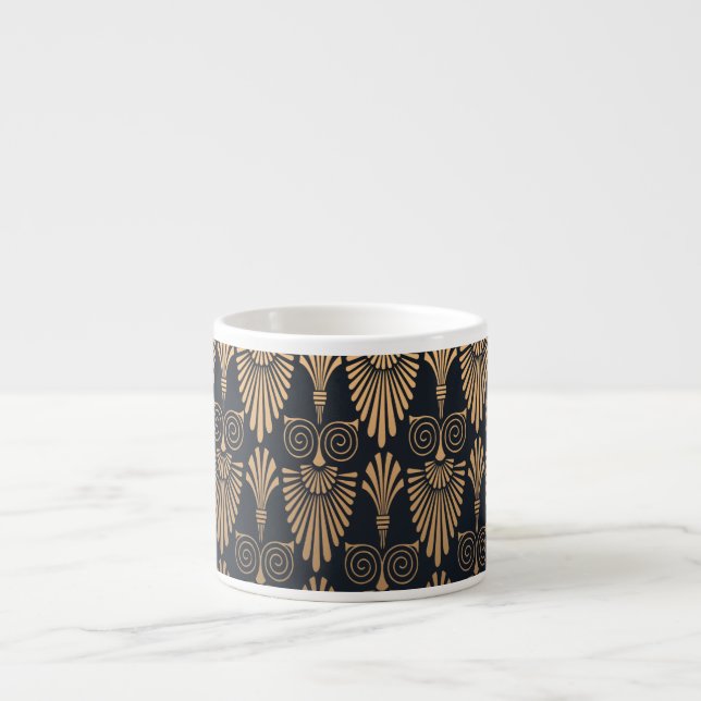 Taza De Espresso Oro negro Art Deco: Retro. (Frente)