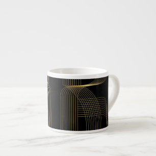 Taza De Espresso Oro, negro, elegante, fresco, único y moderno arte