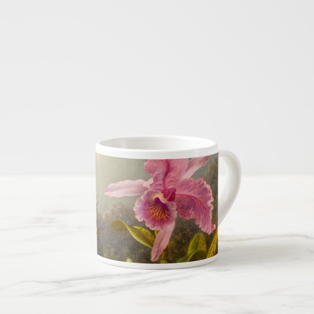 Taza De Espresso Orquídea con dos Hummingbirds Heade (Derecha)