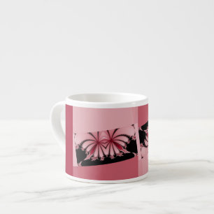 Taza De Espresso Orquídea del jardín fractal