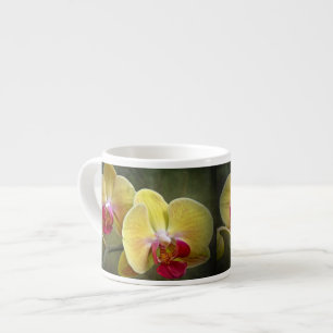 Taza De Espresso Orquídeas Amarillas de la Moda - Falenopsis