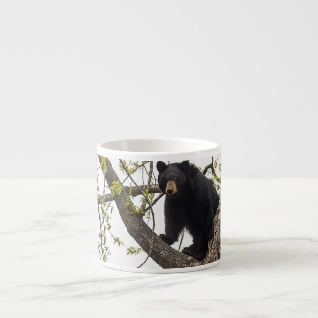Taza De Espresso Oso negro trepador (Frente)
