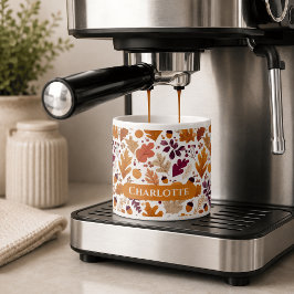 Taza De Espresso Otoño Personalizado – Hojas de Otoño y Nombre de B