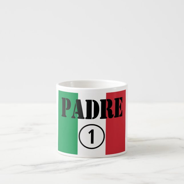Taza De Espresso Padres y papás de lengua italiana: Uno de Padre (Frente)