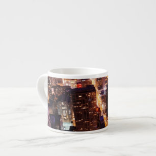 Taza De Espresso Paisaje urbano en la noche de Chicago