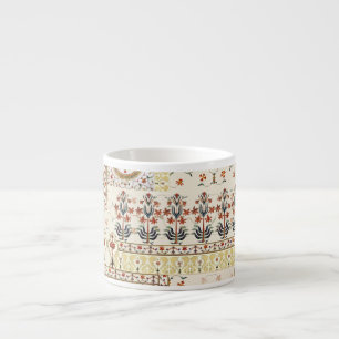 Taza De Espresso Paisley floral mogol: Elegancia digital étnica.