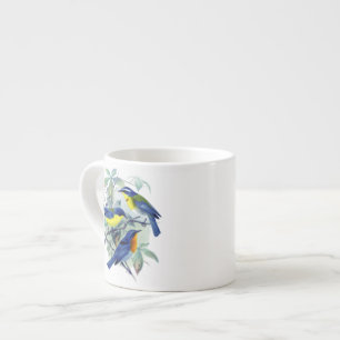 Taza De Espresso Pájaros cantantes florales ropa y regalos del