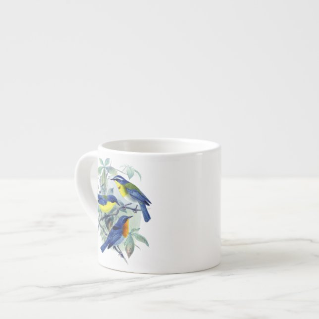 Taza De Espresso Pájaros cantantes florales ropa y regalos del (Izquierda)