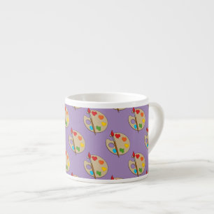 Taza De Espresso Paleta de artista con pincel