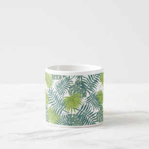 Taza De Espresso Palm Tree Fronds Pintando Hawaian