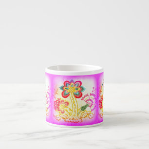 Taza De Espresso palmeras rosas espresso barro