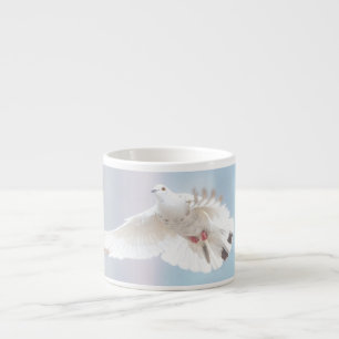 Taza De Espresso Paloma Blanca Amor y Paz Símbolo Ave Adorable 