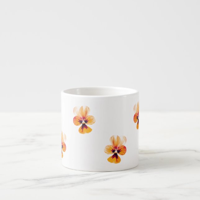 Taza De Espresso Pansies naranjas (Frente)