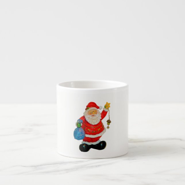 Taza De Espresso Papá Noel lindo Papá Noel Navidad Kris Kringle (Frente)