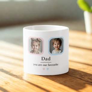 Taza De Espresso Papá personalizado con regalo de fotos para 2 niño