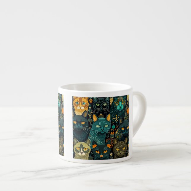 Taza De Espresso Papel de escritorio gatos de espresso mug (Derecha)