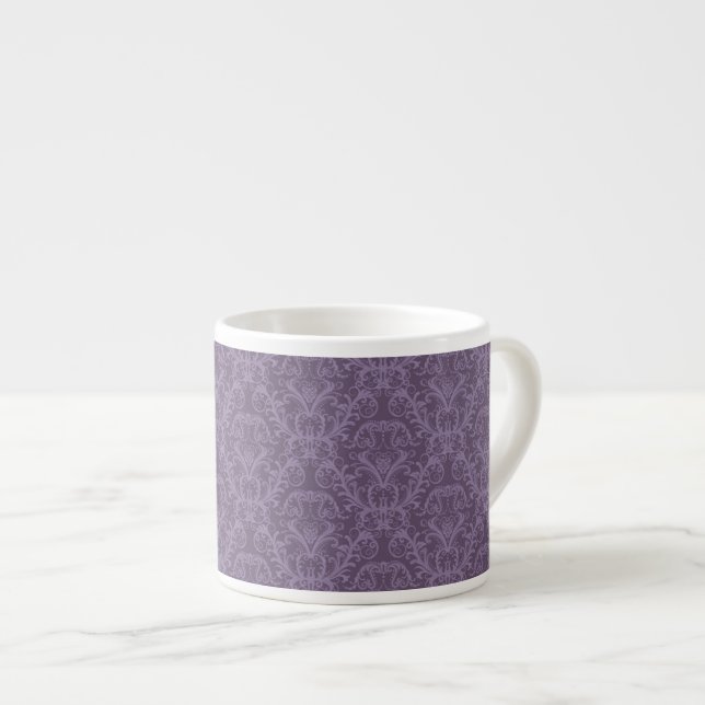 Taza De Espresso Papel pintado floral púrpura 2 (Derecha)