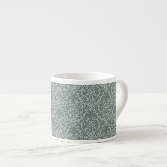 Taza De Espresso Papel pintado floral verde (Derecha)