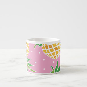 Taza De Espresso Paraíso de la piña: patrón tropical