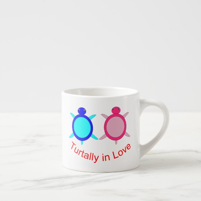 Taza De Espresso Pareja De Tortuga Cuta (Derecha)