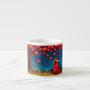 Taza De Espresso 🌳 Pareja romántica bajo la silueta de un árbol ✨