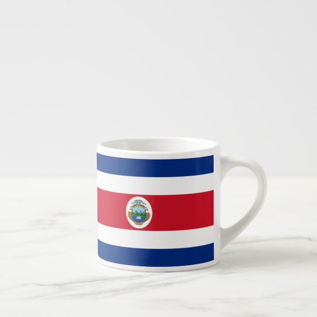 Taza De Espresso Patriótico de Bandera Nacional de Costa Rica (Derecha)