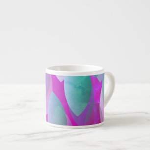 Taza De Espresso Patrón abstracto moderno   Magenta Púrpura Rosa Ve